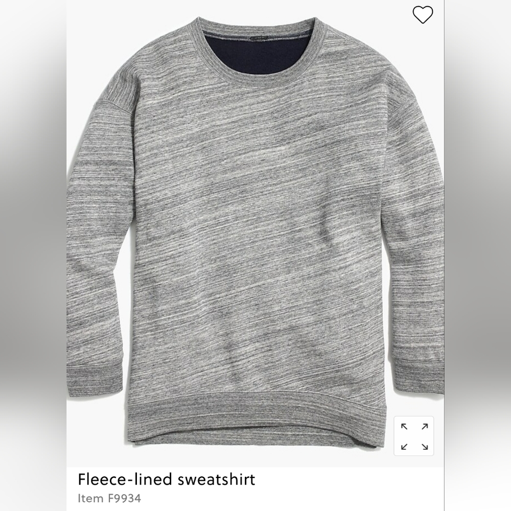 J. Crew fleece-lined sweatshirt, XS